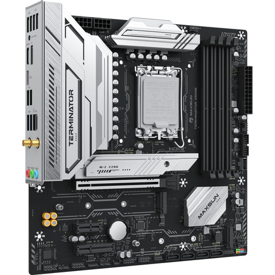 Maxsun ms-terminator b860m wifi socket 1851 moederbord (zwart, raid, 2.5 gb-lan, wlan, bt, sound, µatx)