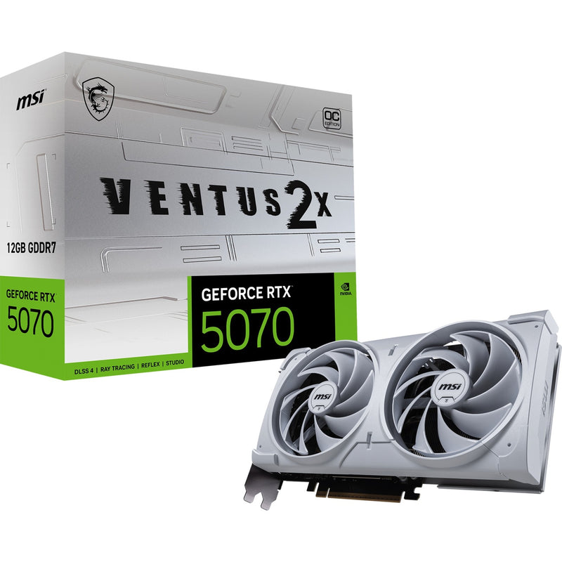 Load image into Gallery viewer, Msi geforce rtx 5070 12g ventus 2x oc white grafische kaart (wit, 3x displayport, 1x hdmi)
