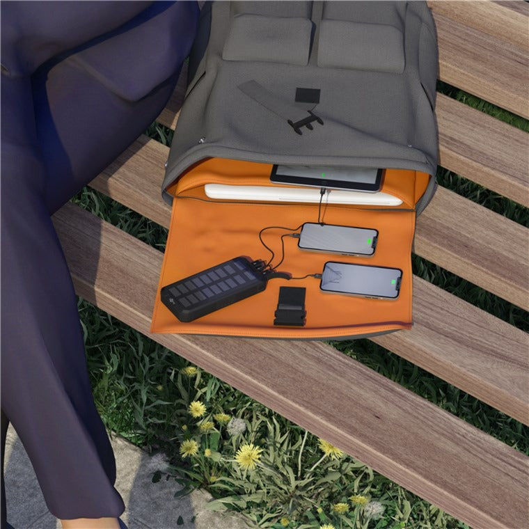 Load image into Gallery viewer, Goobay outdoor solar power bank 20,000 mah with power delivery powerbank (zwart)
