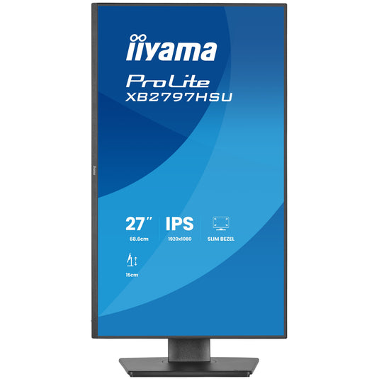 Iiyama prolite xb2797hsu-b1 27 monitor (zwart, 120 hz, hdmi, displayport, usb-c, audio)