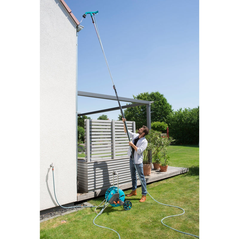 Load image into Gallery viewer, Gardena combisystem gootreiniger gehoekte bezem (turquoise zwart, 3651-20)
