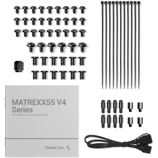 Deepcool matrexx 55 v4 c midi tower behuizing (zwart | 1x usb-a | 1x usb-c | rgb | window)