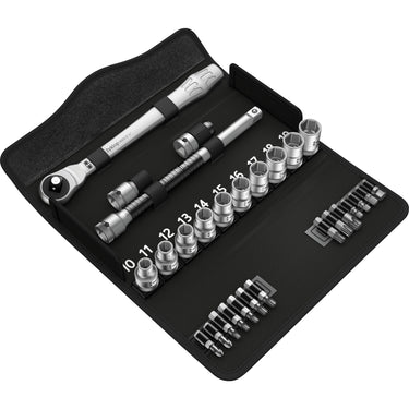 Wera 8100 sc 7 zyklop metal-ratelset met doorsteekvierkant 1 2 aandrijving gereedschapsset ( 28-delig )