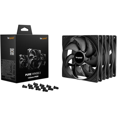 Be quiet! pure wings 3 case fans (zwart, 3 stuks, 140 x 140 x 25 mm, pwm)