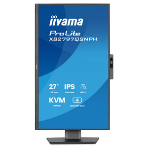 Iiyama prolite xb2797qsnph-b1 27 monitor (zwart, hdmi, displayport, usb-c, lan, audio, webcam)