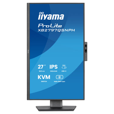 Iiyama prolite xb2797qsnph-b1 27 monitor (zwart, hdmi, displayport, usb-c, lan, audio, webcam)