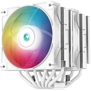 Deepcool ag620 wh argb cpu-koeler (wit, 4-pin pwm, rgb led)