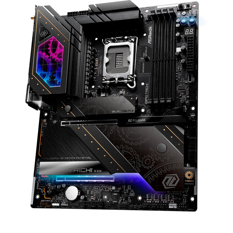 Load image into Gallery viewer, Asrock z890 taichi socket 1851 moederbord (zwart, raid, 5gb-lan, 2.5gb-lan, wi-fi 7, bt, sound, atx)
