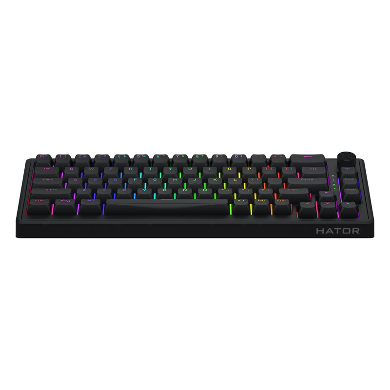 Load image into Gallery viewer, Hator skyfall wired rgb mechanisch gaming toetsenbord (zwart, us lay-out (qwerty), hator aurum sterling, 65%, rgb, double shot abs, hot-swap)

