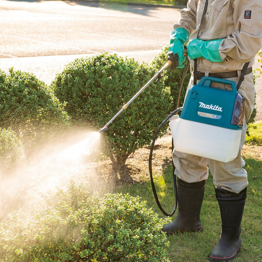 Makita accu-drukspuit dus054z (blauw, accu en oplader niet inbegrepen)