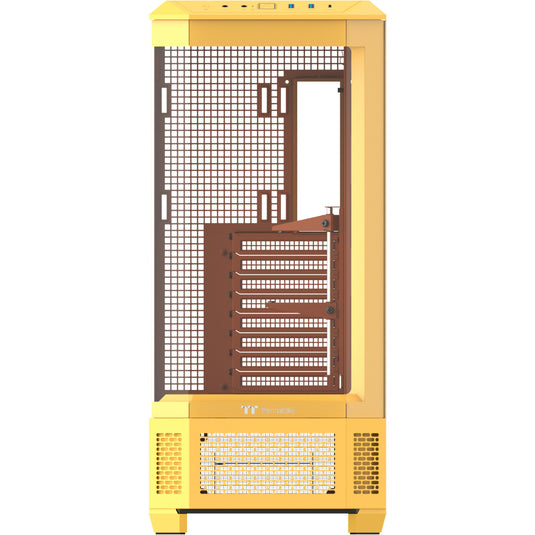 Thermaltake view 600 tg butter caramel big tower behuizing (geel | 2x usb-a | 1x usb-c | tempered glass)