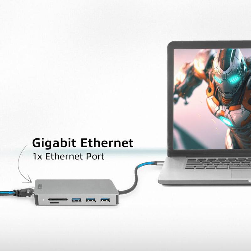 Load image into Gallery viewer, Act connectivity usb-c 4k docking station (aluminium, usb-c, hdmi, lan)
