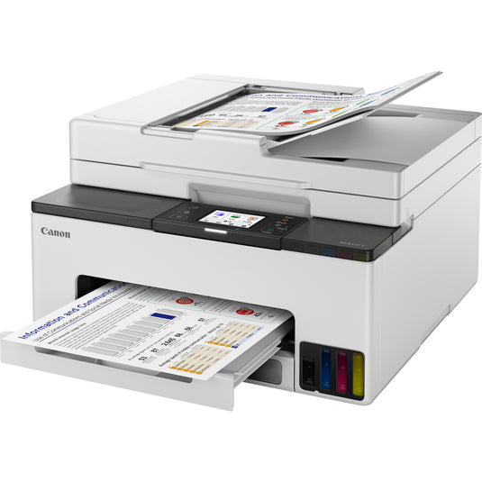 Canon maxify gx2051-kleureninkjetprinter met navulbare megatank all-in-one inkjetprinter met faxfunctie (wit, printen, kopiëren, scannen, faxen, wi-fi)