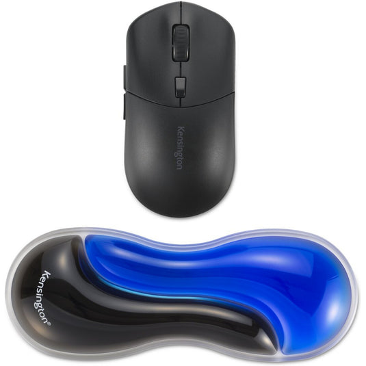 Kensington slim duo gel mouse trackball wrist rest polssteun (blauw zwart)