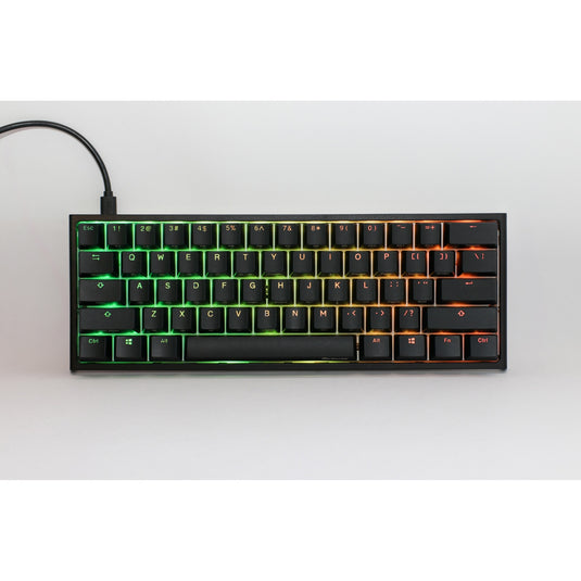 Ducky one 2 pro mini classic, gaming toetsenbord (zwart, us lay-out, cherry mx silent red, rgb led, double-shot pbt, quack mechanics, 60%)
