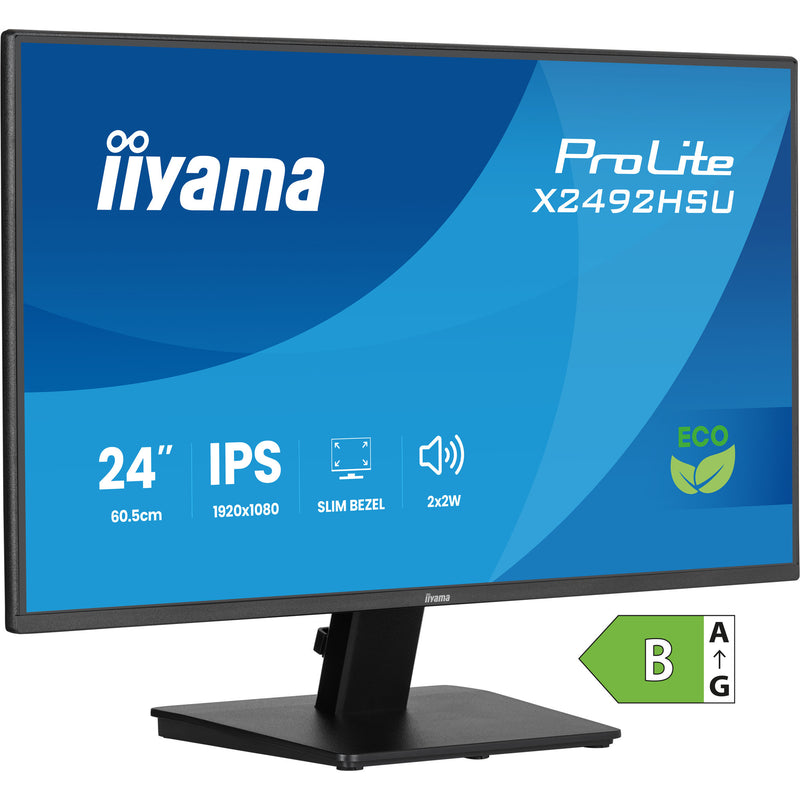 Load image into Gallery viewer, Iiyama prolite x2492hsu-b1 24 monitor (zwart (mat), hdmi, displayport, 2x usb-a)

