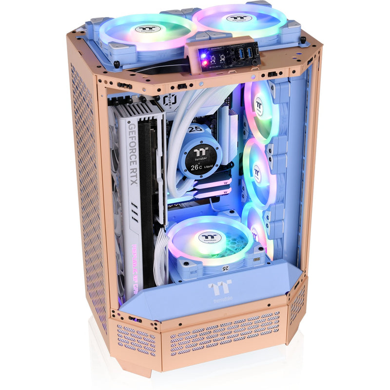 Load image into Gallery viewer, Thermaltake the tower 300 - peach fuzz mini tower behuizing (perzik | 3x usb-a | tempered glass)
