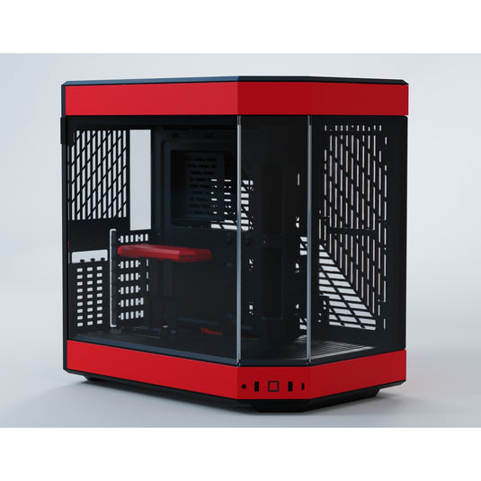 Hyte y60 midi tower behuizing (rood zwart | 3x usb-a | tempered glass)