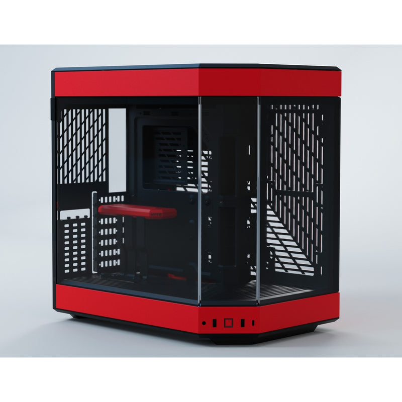 Load image into Gallery viewer, Hyte y60 midi tower behuizing (rood zwart | 3x usb-a | tempered glass)
