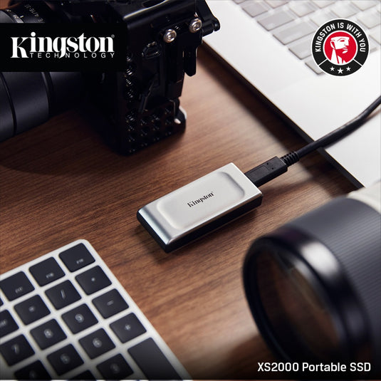 Kingston xs2000 portable 2 tb externe ssd (zilver zwart, sxs2000 2000g, usb-c 3.2 (20 gbit s))