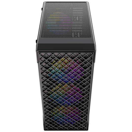 Antec vx320 argb midi tower behuizing (zwart | 3x usb-a | tempered glass)