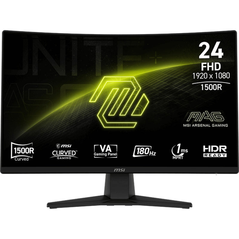 Load image into Gallery viewer, Msi mag 242c 23.6 curved gaming monitor (zwart, hdmi, displayport, 180 hz)
