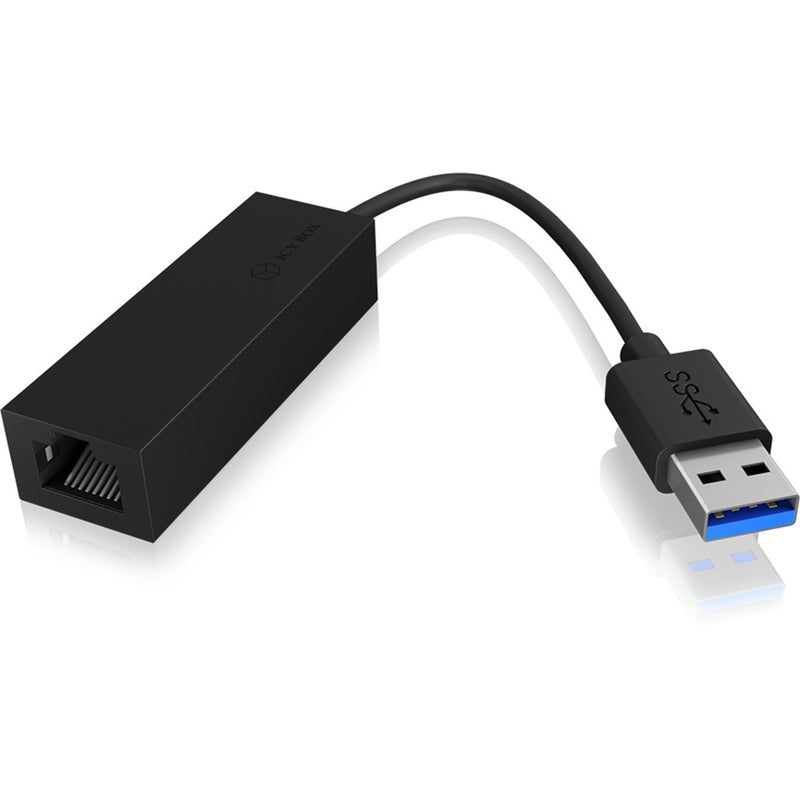 Load image into Gallery viewer, Icy box ib-ac501a, usb 3.0 > rj-45 adapter (zwart)
