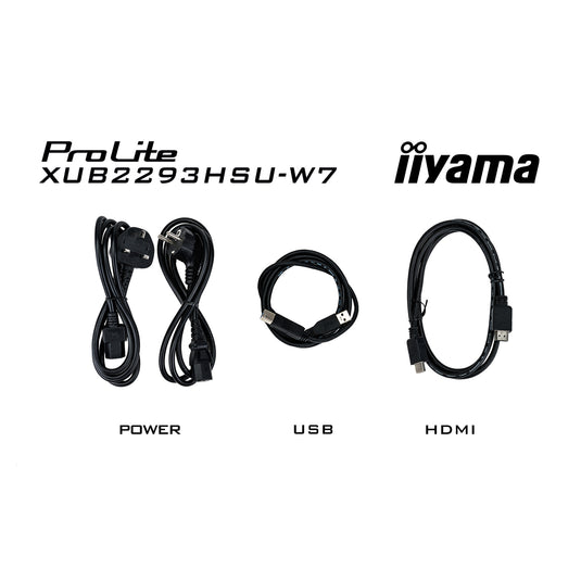Iiyama prolite xub2293hsu-w7 21.5 monitor (wit (mat), hdmi, displayport, 2x usb-a)