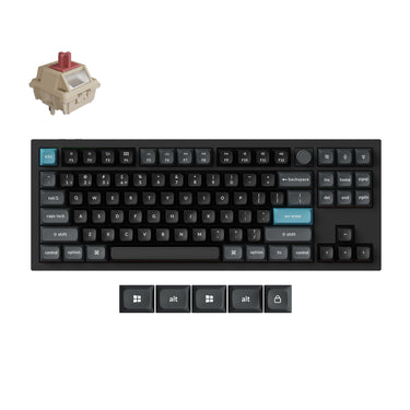 Keychron q3 ultra-m1 8k wireless custom mechanical keyboard (zwart, us lay-out (qwerty), silk pom red, 80% (tkl), rgb, hot swap, 8k, 2.4 ghz | bluetooth 5.2 | usb-c)