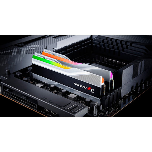 G.skill 32 gb ddr5-6000 (2x 16 gb) kit werkgeheugen (zilver, f5-6000j3636f16gx2-tz5rs, trident z5 rgb, xmp)