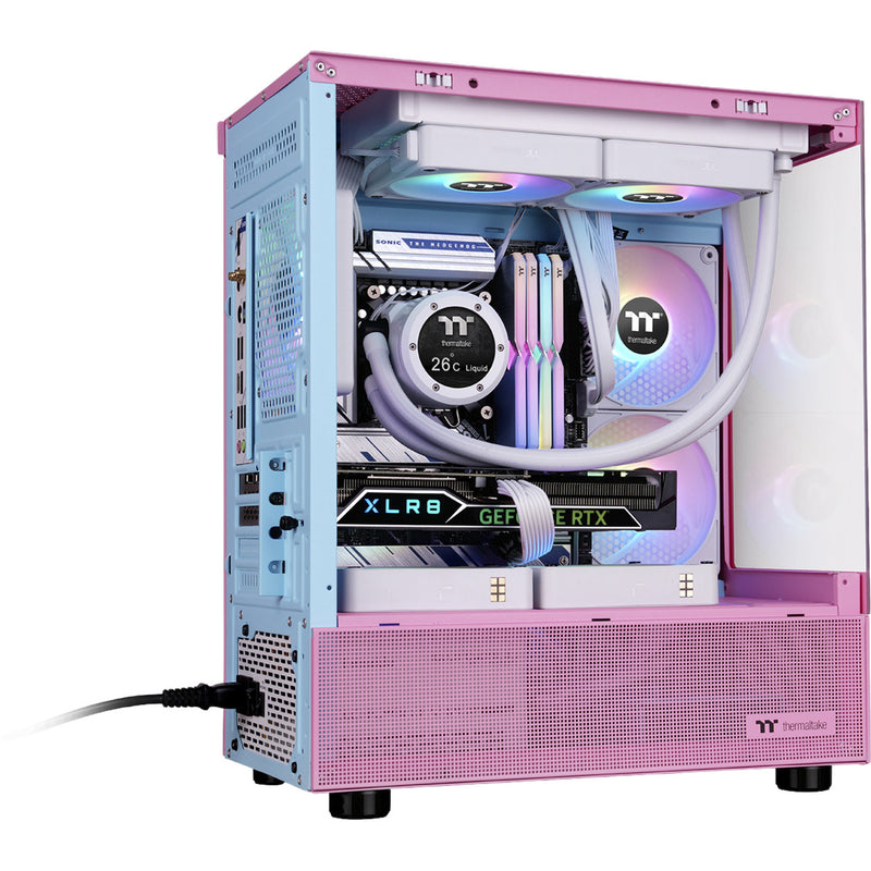 Load image into Gallery viewer, Thermaltake view 170 tg argb mini tower behuizing (roze | 2x usb-a | rgb | tempered glass)
