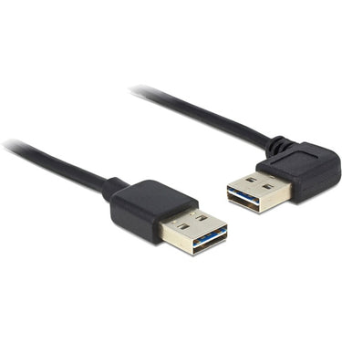Delock easy-usb-a 2.0 male > easy-usb-a 2.0 male kabel (zwart, 3 meter)