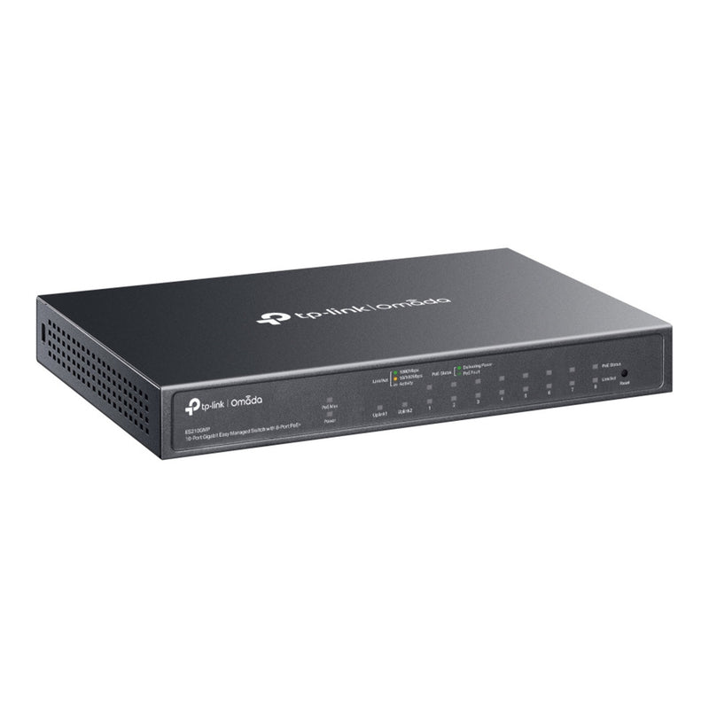 Load image into Gallery viewer, Tp-link omada es210gmp 10-poort gigabit easy managed switch (zwart, 8x poe+, 1x gigabit sfp)
