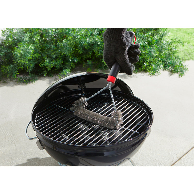 Load image into Gallery viewer, Weber driezijdige reinigingsborstel grillreinigingsborstel (zwart rood, 30 cm)
