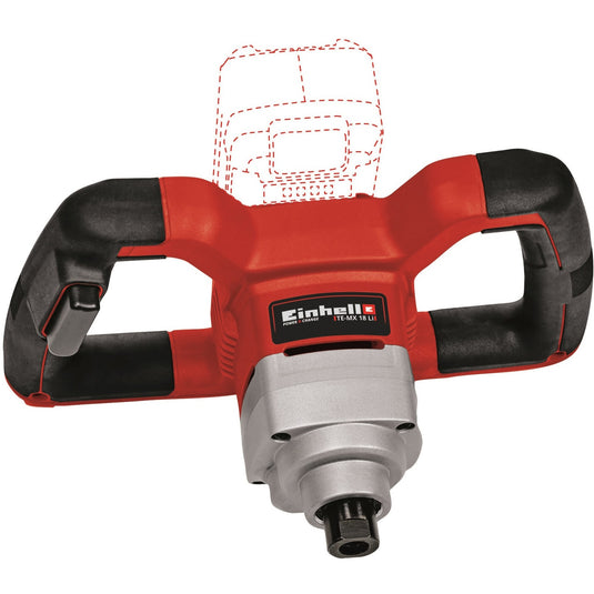 Einhell verf- en mortelmenger te-mx 18 li - solo roerwerk (rood zwart, accu en oplader niet inbegrepen)