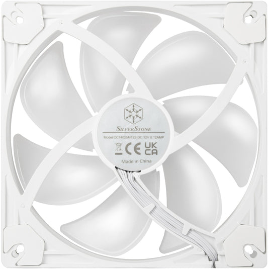 Silverstone vista 140 argb case fan (wit, 140 x 140 x 25 mm, pwm)