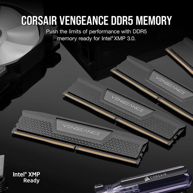 Load image into Gallery viewer, Corsair 32 gb ddr5-6000 (2x 16 gb) kit werkgeheugen (zwart, cmk32gx5m2b6000c38, vengeance, xmp 3.0)
