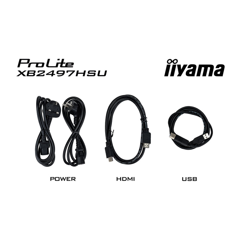 Load image into Gallery viewer, Iiyama prolite xb2497hsu-b1 23.8 monitor (zwart, 120 hz, hdmi, displayport, usb-c, audio)
