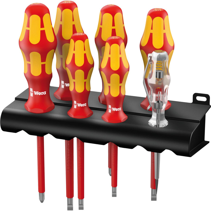 Load image into Gallery viewer, Wera 160 i 165 i 7 schroevendraaierset kraftform plus serie 100 (rood geel, 7-delig)
