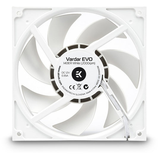 Ekwb ek-vardar evo 140er white bb (500-2000) case fan (140 x 140 x 25 mm, pwm)