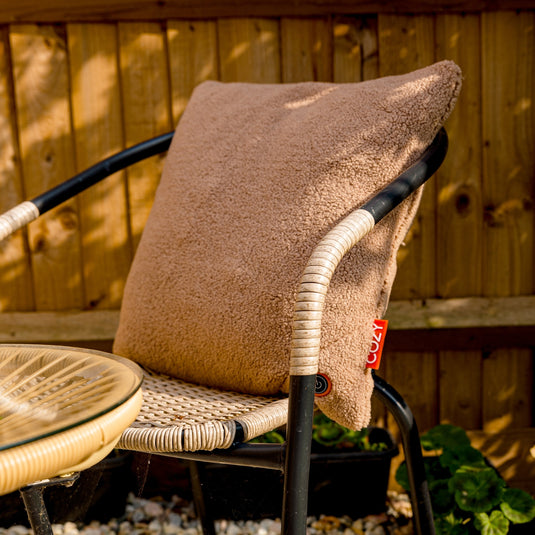 Cozy una woolly 45 x 45 cm draadloos warmtekussen (lichtbruin, powerbank 5000 mah)