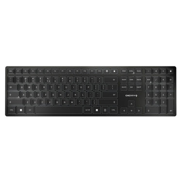 Cherry kw 9100 slim toetsenbord (zwart, eu lay-out (qwerty), scissor switches, 100%, abs, usb-c, 2.4 ghz, bluetooth)