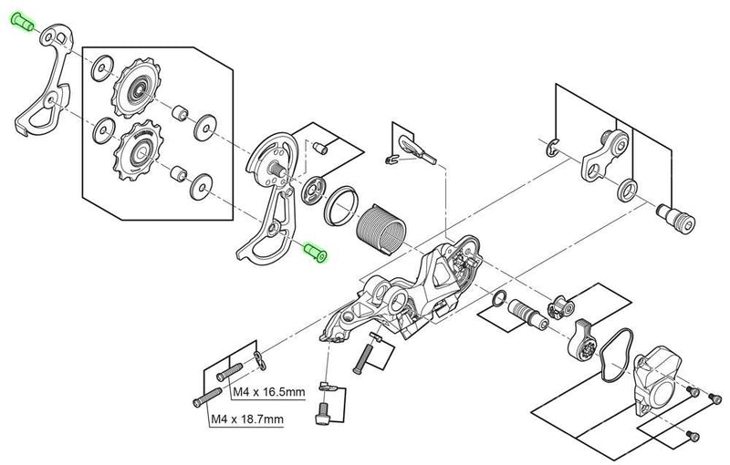 Load image into Gallery viewer, Shimano guide pully bolt for rd-m640 m675
