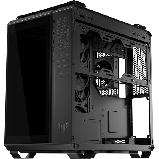 Asus tuf gaming gt502 horizon argb midi tower behuizing (zwart | 3x usb-a | 1x usb-c | tempered glass)