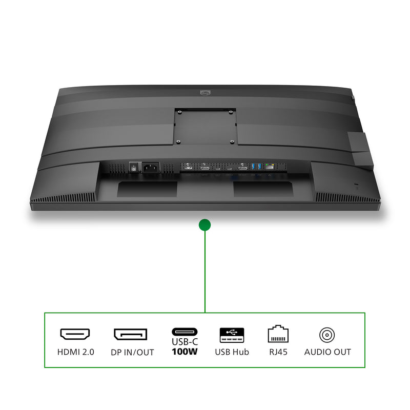 Load image into Gallery viewer, Philips 27b2g5601 27 monitor (zilver zwart, hdmi, displayport, usb, lan, audio)
