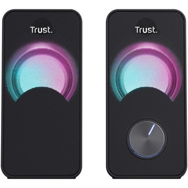 Trust arys compact 2.0 speakerset met rgb pc-luidspreker (zwart)