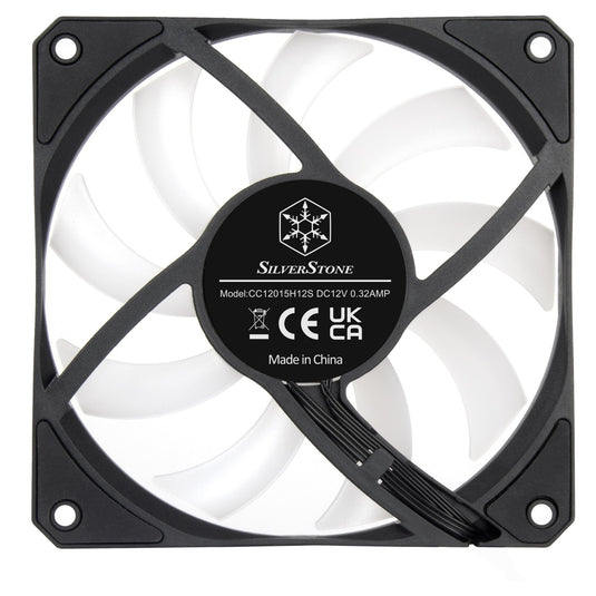Silverstone air slimmer 120 argb case fan (zwart transparant, 120 x 120 x 15 mm, pwm)