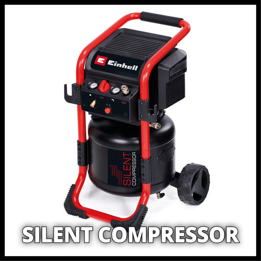 Einhell te-ac 240 24 silent compressor (zwart rood, 24 liter)