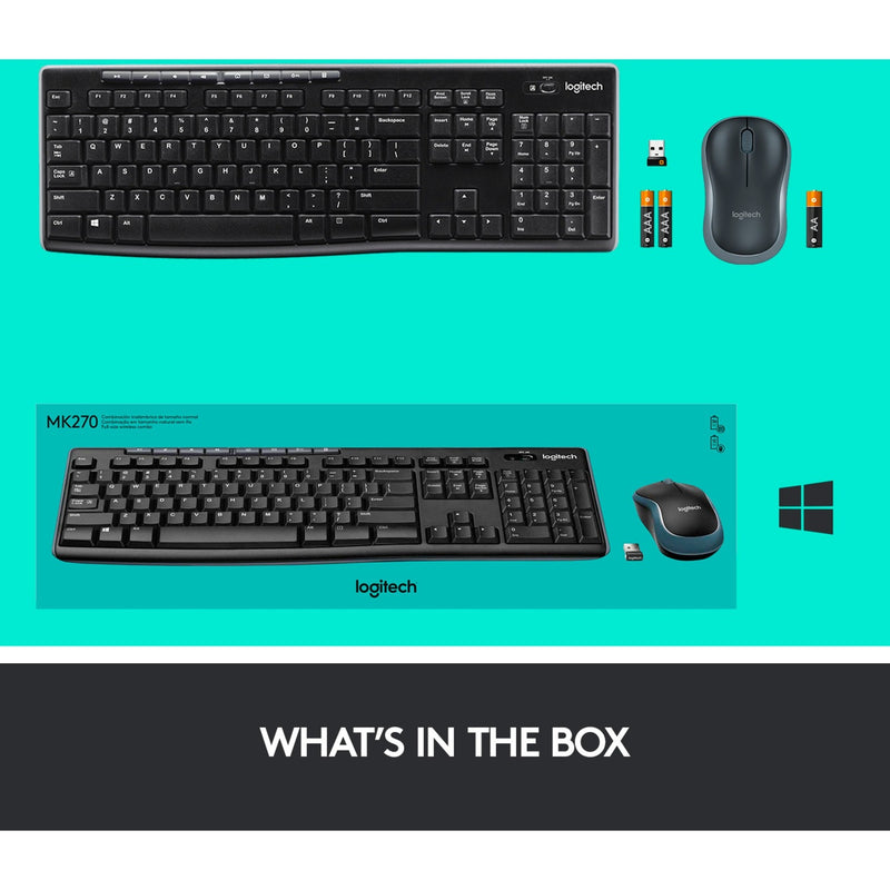Load image into Gallery viewer, Logitech mk270 draadloze desktopset (zwart, eu lay-out (qwerty), rubberdome)
