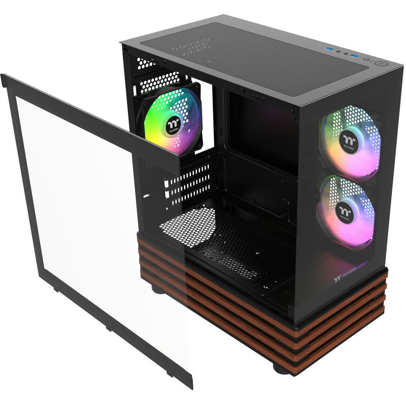 Load image into Gallery viewer, Thermaltake view 170 ws argb mini tower behuizing (zwart houtkleur | 2x usb-a | rgb | window)
